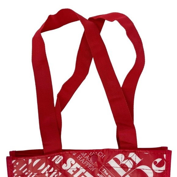 Lululemon Manifesto Dance Sing Floss and Travel Shopping Tote Bag Red White - Picture 7 of 14